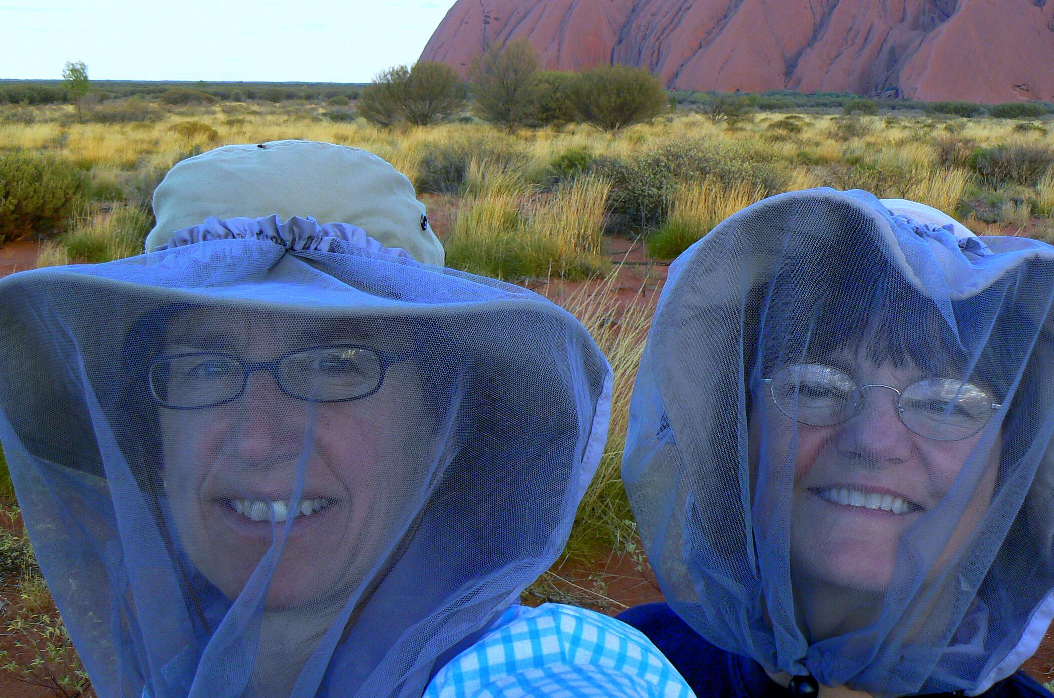 Wearing Netting at Uluru