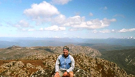 George H. Waxter, MD, atop Mount Roland in Tasmania